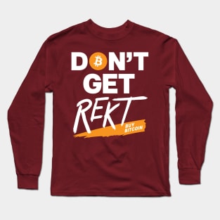 Bitcoin Don't Get Rekt (dark colors) Long Sleeve T-Shirt